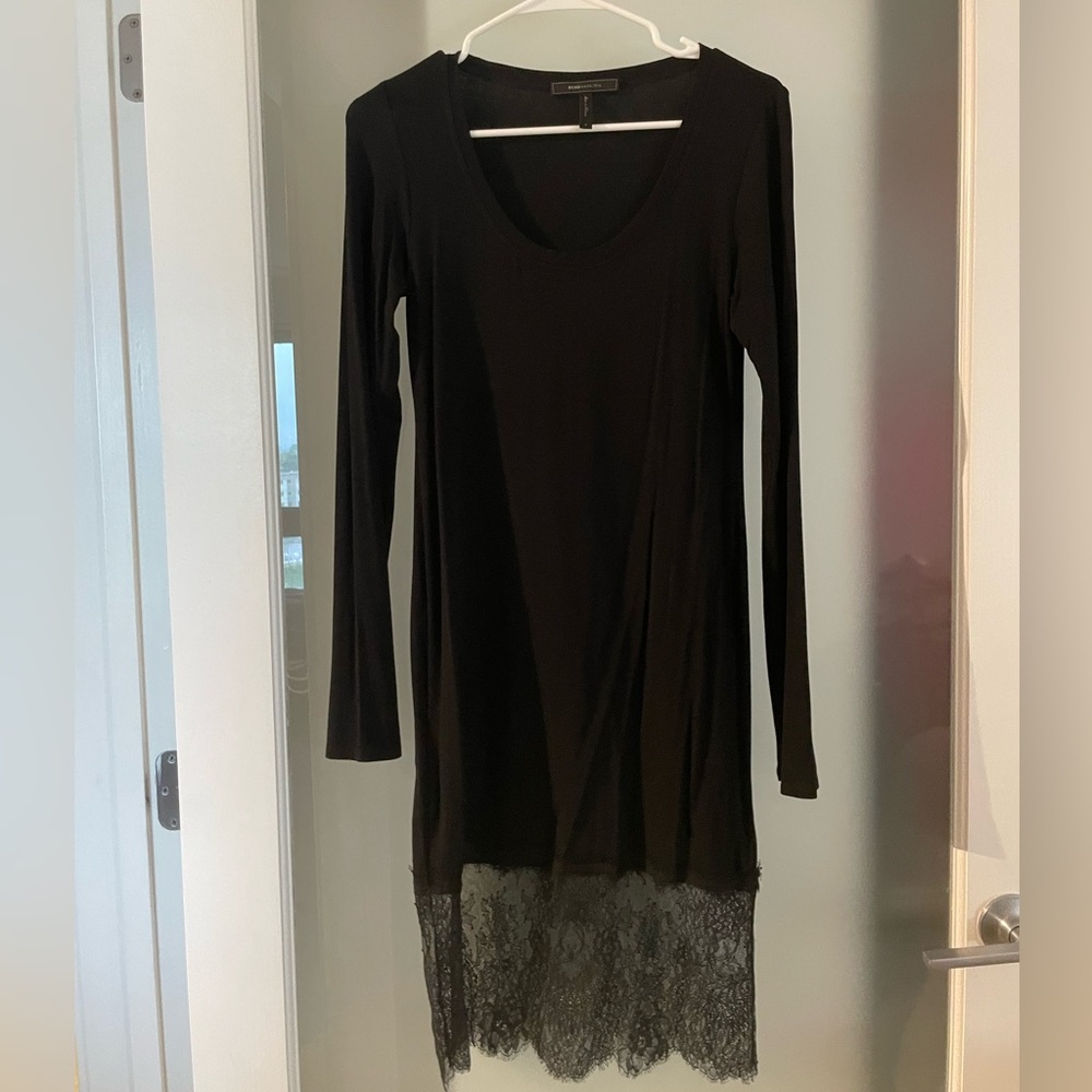 BCBGMAXAZRIA Basic Black Dress with Lace detail